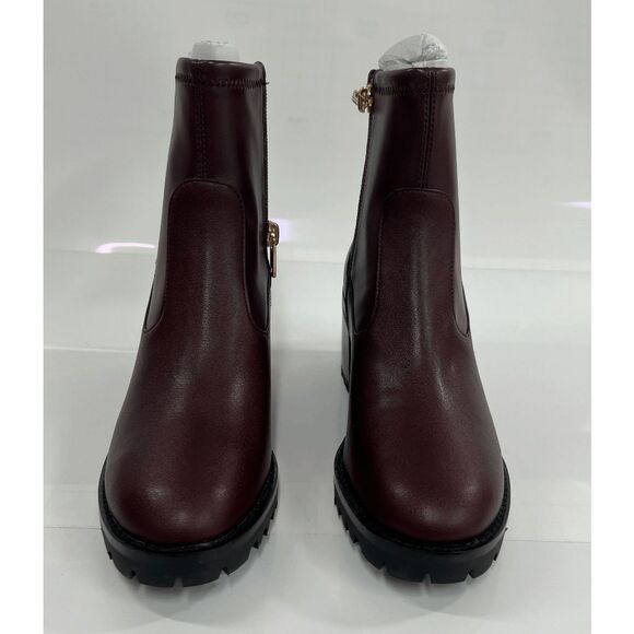 COACH Women's Joy Lug Sole Boots - Dark Cranberry 5.5B - Picture 4 of 8